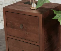 Caisson de bureau en bois brun recyclé 2 tiroirs SAMOA