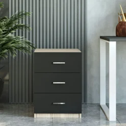 Caisson de bureau 3 tiroirs effet chêne et gris MARFA