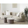 Canapé bouclette beige 3 places 4 coussins assortis NAMSOS