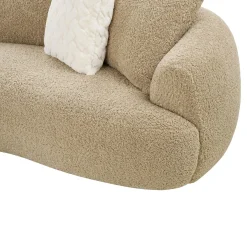 Canapé bouclette beige 3 places 4 coussins assortis NAMSOS