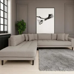 Canapé d'angle gris minéral - côté gauche, 257 cm ROTTERDAM