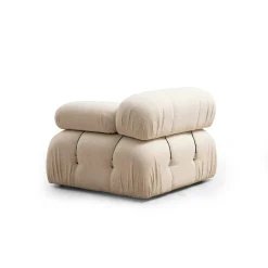 Canapé d'angle modulable beige - tissu bouclette RONDA