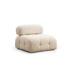 Canapé d'angle modulable beige - tissu bouclette RONDA