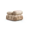 Canapé d'angle modulable beige - tissu velours RONDA