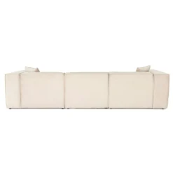 Canapé d'angle modulable beige, tissu lin OSTUNI