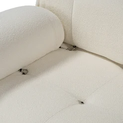 Canapé d'angle modulable écru - tissu bouclette RONDA
