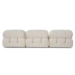 Canapé d'angle modulable écru - tissu bouclette RONDA