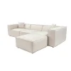 Canapé d'angle modulable écru - tissu lin OSTUNI