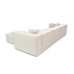 Canapé d'angle modulable écru - tissu lin OSTUNI