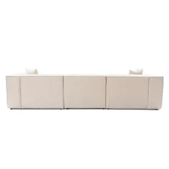 Canapé d'angle modulable écru - tissu lin OSTUNI