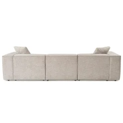 Canapé d'angle modulable taupe - tissu lin OSTUNI