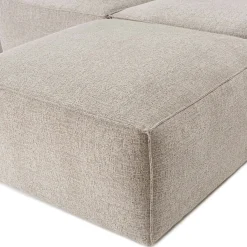 Canapé d'angle modulable taupe - tissu lin OSTUNI
