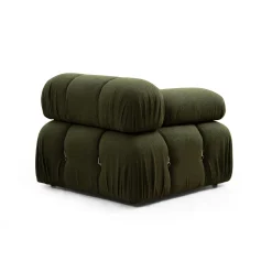 Canapé d'angle modulable vert - tissu bouclette RONDA