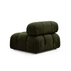 Canapé d'angle modulable vert - tissu bouclette RONDA