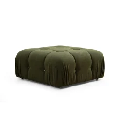 Canapé d'angle modulable vert - tissu bouclette RONDA