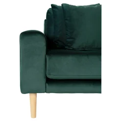 Canapé d'angle vert foncé en velours - côté droit, ROTTERDAM