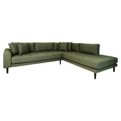 Canapé d'angle vert nature - côté droit, 257 cm ROTTERDAM