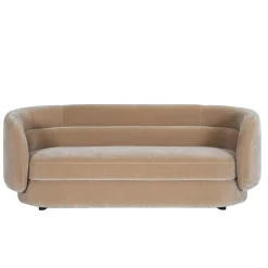 Canapé en velours marron clair DERBY