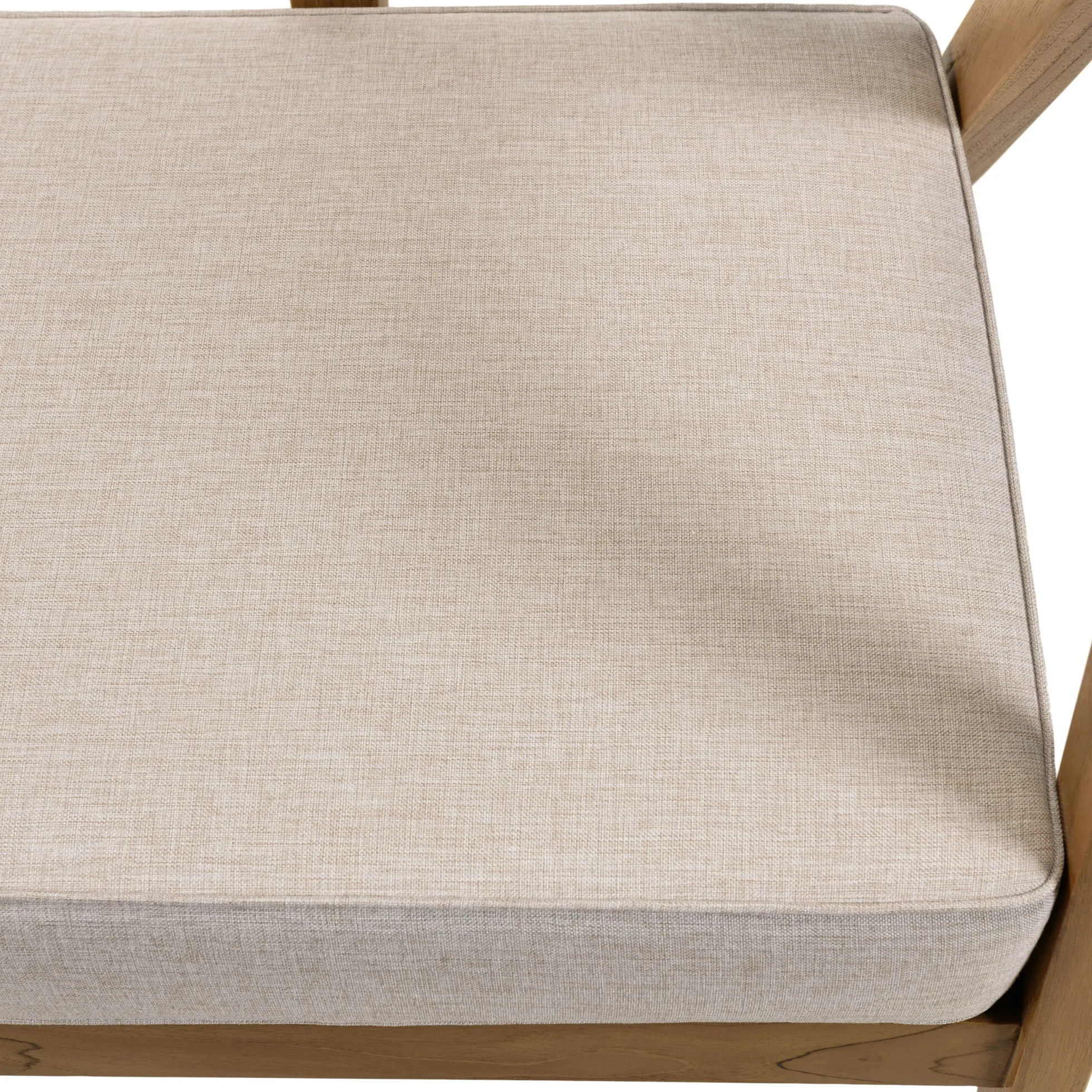 Canapé exotique 2 places dossier cannage teck et coussin gris MANAK