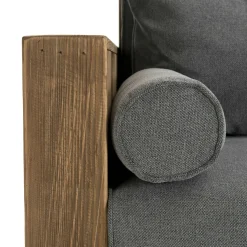 Canapé gris 3 places en bois de pin recyclé DENVER