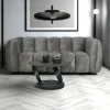 Canapé gris 3 places forme arrondie en tissu chenille IENA