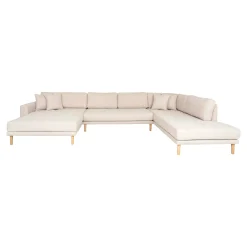Canapé panoramique beige sable - côté gauche, 370 cm ROTTERDAM