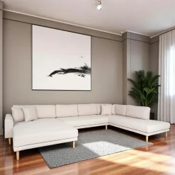 Canapé panoramique beige sable - côté gauche, 370 cm ROTTERDAM