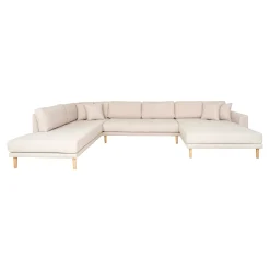 Canapé panoramique beige sable - côté droit, 370 cm ROTTERDAM