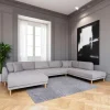 Canapé panoramique gris clair - côté gauche, 370 cm ROTTERDAM