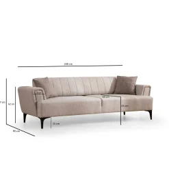 Canapé 3 places beige - lit d’appoint, style moderne LUCCA