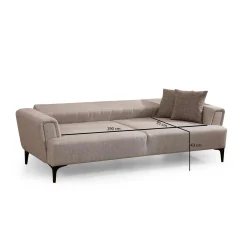 Canapé 3 places beige - lit d’appoint, style moderne LUCCA