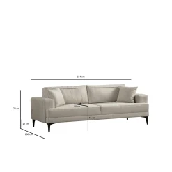 Canapé 3 places écru avec couchage d’appoint JACA