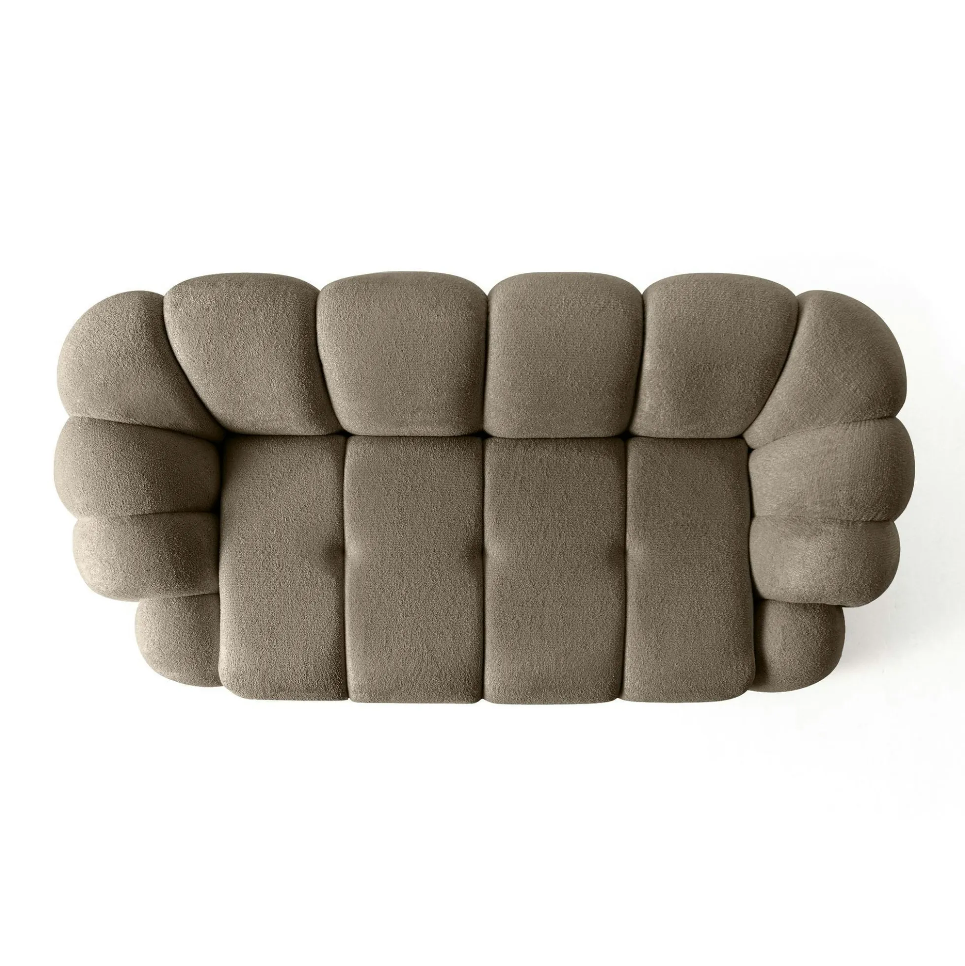 Canapé 2 places taupe design arrondi ONDA