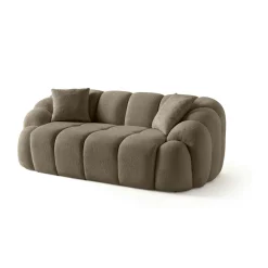 Canapé 2 places taupe design arrondi ONDA