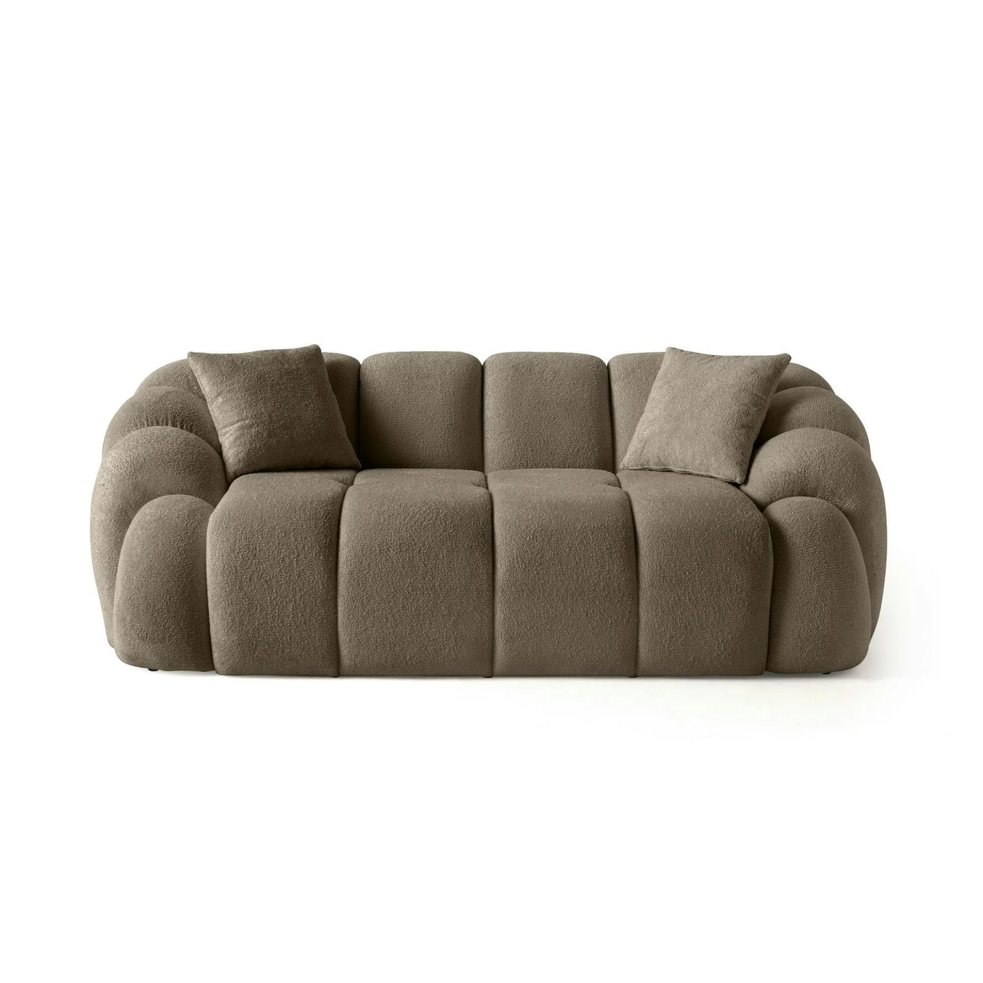 Canapé 2 places taupe design arrondi ONDA