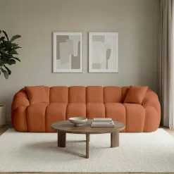 Canapé 4 places terracotta design arrondi ONDA