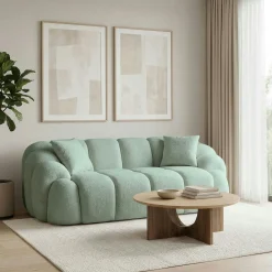 Canapé 2 places vert sauge design arrondi ONDA