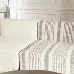 Canapé tissu beige et gris 6 éléments modulables SURATE