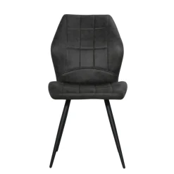 Chaise anthracite motif damier (lot de 2) LOMBARDIE