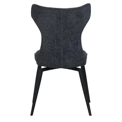 Chaise anthracite pivotante en velours avec passepoil (lot de 2) LOMBARDIE
