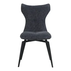 Chaise anthracite pivotante en velours avec passepoil (lot de 2) LOMBARDIE