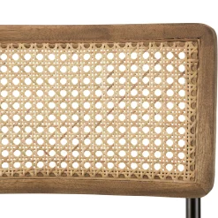 Chaise assise cuir havane dossier rotin (lot de 2) TIM