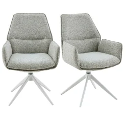 Chaise beige chiné pivotante à accoudoirs (lot de 2) CORTINA