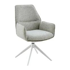 Chaise beige chiné pivotante à accoudoirs (lot de 2) CORTINA