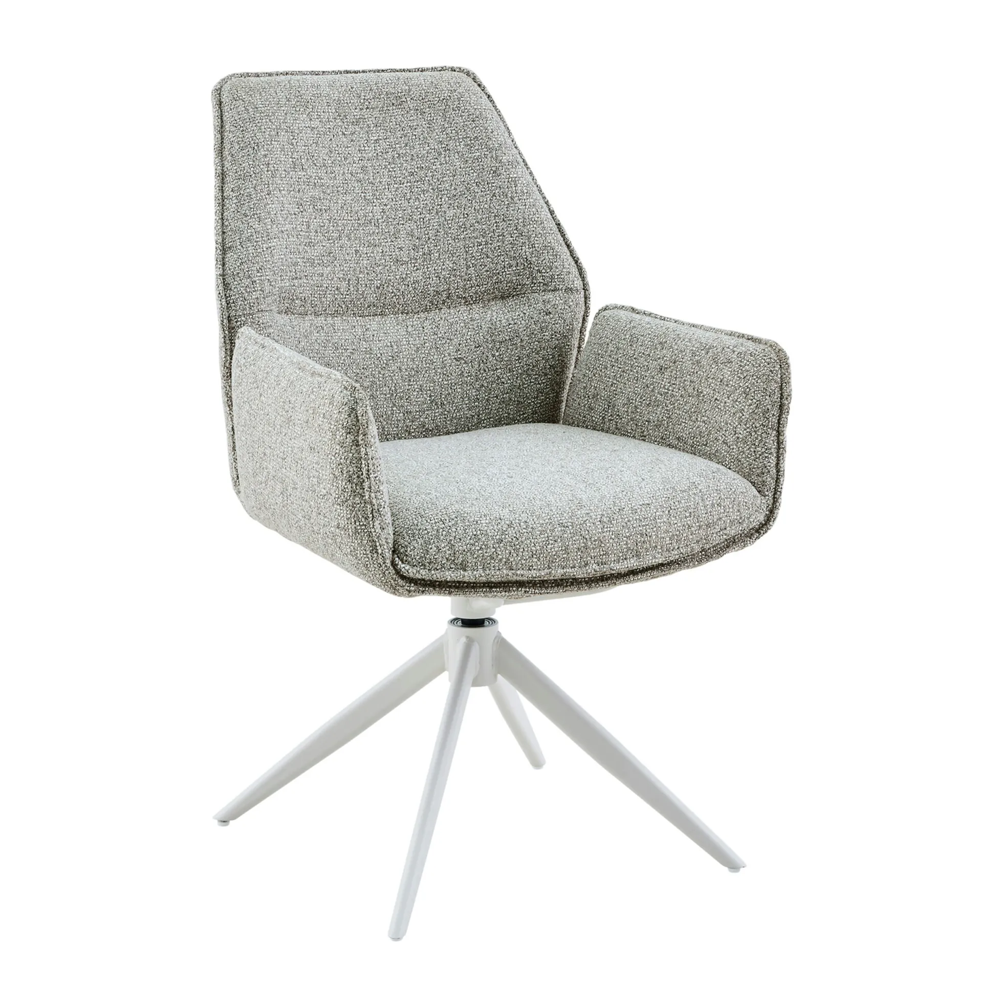 Chaise beige chiné pivotante à accoudoirs (lot de 2) CORTINA