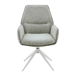 Chaise beige chiné pivotante à accoudoirs (lot de 2) CORTINA