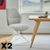 Chaise beige chiné pivotante (lot de 2) CORTINA
