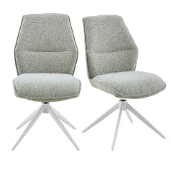 Chaise beige chiné pivotante (lot de 2) CORTINA
