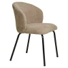 Chaise beige en bouclette avec dossier rond (lot de 2) MONTREUX