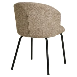 Chaise beige en bouclette avec dossier rond (lot de 2) MONTREUX